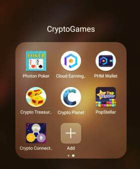 mobile screenshot of crypto app icons